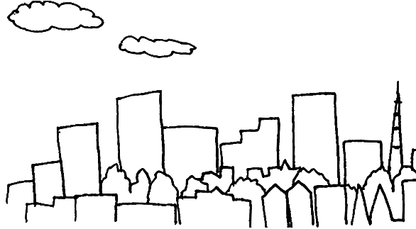 不動産賃貸の街イラスト